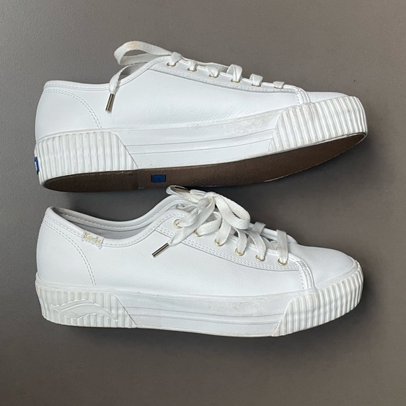 Keds WH64550 Womens Leather Triple Kick Amp Sneaker White Leather 8.5 US - Picture 4 of 7